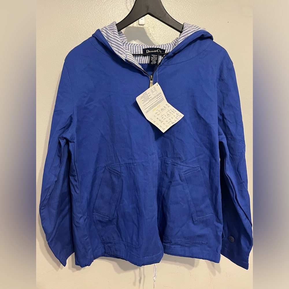 New beautiful rich blue utility jacket